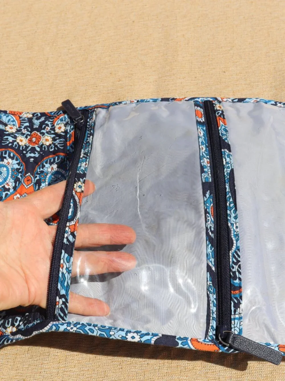 Vera Bradley Hanging Organizer Marrakech Blue and Orange Retired Pattern
